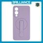 Brilliance LUX Samsung S25 Edge Silicone with BackSide 360° Rotating Wrist Strap Magnetic Phone Case Purple