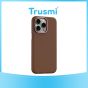 TRUSMI iPhone 12/12 Pro PU Leather Magnetic Phone Case Brown
