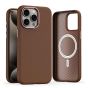 TRUSMI iPhone 12 Pro Max PU Leather Magnetic Phone Case, Brown