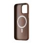TRUSMI iPhone 14 PU Leather Magnetic Phone Case Brown