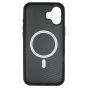 Brilliance LUX iPhone 16 Plus Luxury Vegan Soft Premium PU Leather Magnetic Cover with Metal Camera Case Black