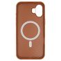 Brilliance LUX iPhone 16 Luxury Vegan Soft Premium PU Leather Magnetic Cover with Metal Camera Case Khaki