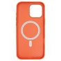 Brilliance LUX iPhone 16 Pro Max Luxury Vegan Soft Premium PU Leather Magnetic Cover with Metal Camera Case Orange