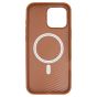 Brilliance LUX iPhone 16 Pro Max Luxury Vegan Soft Premium PU Leather Magnetic Cover with Metal Camera Case Khaki