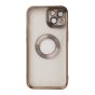 Brilliance LUX For iPhone 14 CD Pattern Plating Case + Lens Film Gold