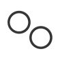 iPhone 15 / 15 Plus Back Camera Lens With Bracket & Bezel (2 Piece Set) (Premium) (Black)