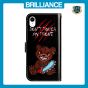 Brilliance LUX iPhone XR Flip PU Leather Wallet 3D Print Bear with Wrist Strap Case