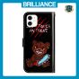 Brilliance LUX iPhone 11 Flip PU Leather Wallet 3D Print Bear with Wrist Strap Case
