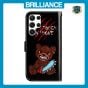 Brilliance LUX Samsung S23 Ultra Flip PU Leather Wallet 3D Print Bear with Wrist Strap Case