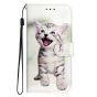 Brilliance LUX iPhone 14 Plus Flip PU Leather Wallet 3D Print Cat with Wrist Strap Case