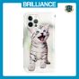 Brilliance LUX iPhone 12 Pro Max Flip PU Leather Wallet 3D Print Cat with Wrist Strap Case