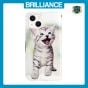 Brilliance LUX iPhone 14 Flip PU Leather Wallet 3D Print Cat with Wrist Strap Case
