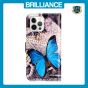 Brilliance LUX iPhone 12 Pro Max Flip PU Leather Wallet 3D Print Butterfly with Wrist Strap Case