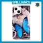 Brilliance LUX iPhone 14 Flip PU Leather Wallet 3D Print Butterfly with Wrist Strap Case