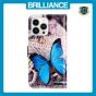 Brilliance LUX iPhone 15 Pro Max Flip PU Leather Wallet 3D Print Butterfly with Wrist Strap Case