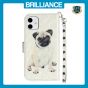 Brilliance LUX iPhone 11 Flip PU Leather Wallet 3D Print Dog with Wrist Strap Case