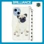 Brilliance LUX iPhone 15 Flip PU Leather Wallet 3D Print Dog with Wrist Strap Case