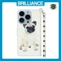 Brilliance LUX iPhone 15 Pro Flip PU Leather Wallet 3D Print Dog with Wrist Strap Case