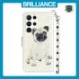 Brilliance LUX Samsung S23 Ultra Flip PU Leather Wallet 3D Print Dog with Wrist Strap Case