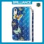 Brilliance LUX iPhone XR Flip PU Leather Wallet 3D Print Butterfly with Wrist Strap Case Blue