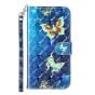 Brilliance LUX Samsung S24 Ultra Flip PU Leather Wallet 3D Print Butterfly with Wrist Strap Case Blue