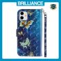 Brilliance LUX iPhone 11 Flip PU Leather Wallet 3D Print Butterfly with Wrist Strap Case Blue