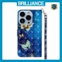 Brilliance LUX iPhone 13 Pro Max Flip PU Leather Wallet 3D Print Butterfly with Wrist Strap Case Blue