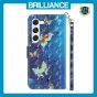 Brilliance LUX Samsung S23 Plus Flip PU Leather Wallet 3D Print Butterfly with Wrist Strap Case Blue