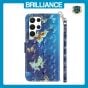 Brilliance LUX Samsung S24 Ultra Flip PU Leather Wallet 3D Print Butterfly with Wrist Strap Case Blue