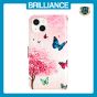 Brilliance LUX iPhone 15 Plus Flip PU Leather Wallet 3D Print Cartoon Butterfly Flower with Wrist Strap Case