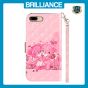 Brilliance LUX iPhone 6P/7P/8P Flip PU Leather Wallet 3D Print Pink Bear with Wrist Strap Case