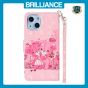 Brilliance LUX iPhone 13 Flip PU Leather Wallet 3D Print Pink Bear with Wrist Strap Case