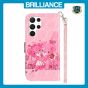 Brilliance LUX Samsung S24 Ultra Flip PU Leather Wallet 3D Print Pink Bear with Wrist Strap Case