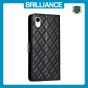 Brilliance LUX iPhone XR Flip PU Leather Wallet 3D Print Rhombus Case Black