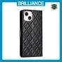 Brilliance LUX iPhone 15 Flip PU Leather Wallet 3D Print Rhombus Case Black