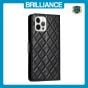 Brilliance LUX iPhone 15 Pro Max Flip PU Leather Wallet 3D Print Rhombus Case Black