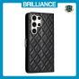 Brilliance LUX Samsung S23 Ultra Flip PU Leather Wallet 3D Print Rhombus Case Black