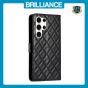 Brilliance LUX Samsung S24 Ultra Flip PU Leather Wallet 3D Print Rhombus Case Black