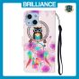 Brilliance LUX iPhone 13 Flip PU Leather Wallet 3D Print Owl design Case