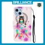 Brilliance LUX iPhone 14 Plus Flip PU Leather Wallet 3D Print Owl design Case
