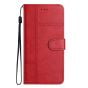 Brilliance LUX iPhone 14 Pro Max Flip Book PU Leather Wallet ShockProof Cowhide Texture with Wrist Strap Case Red