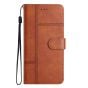 Brilliance LUX iPhone 15 Pro Max Flip Book PU Leather Wallet ShockProof Cowhide Texture with Wrist Strap Case Brown