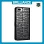 Brilliance LUX iPhone 6P/7P/8P Flip PU Leather Wallet Crocodile Print Card Pockets with Wrist Strap Case Black