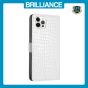 Brilliance LUX iPhone 12 Pro Max Flip PU Leather Wallet Crocodile Print Card Pockets with Wrist Strap Case White