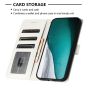 Brilliance LUX iPhone 15 Pro Max Flip PU Leather Wallet Crocodile Print Card Pockets with Wrist Strap Case White
