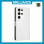 Brilliance LUX Samsung S23 Ultra Flip PU Leather Wallet Crocodile Print Card Pockets with Wrist Strap Case White