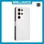Brilliance LUX Samsung S24 Ultra Flip PU Leather Wallet Crocodile Print Card Pockets with Wrist Strap Case White