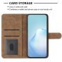 Brilliance LUX iPhone 11 Flip PU Leather Wallet ShockProof Imprinted Cowhide Texture with Wrist Strap Case Dark Brown