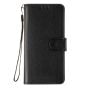 Brilliance LUX iPhone 15 Flip PU Leather Wallet Classic Card Pockets with Wrist Strap Case Black