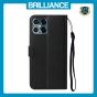 Brilliance LUX iPhone 12 Pro Max Flip PU Leather Wallet Classic Card Pockets with Wrist Strap Case Black